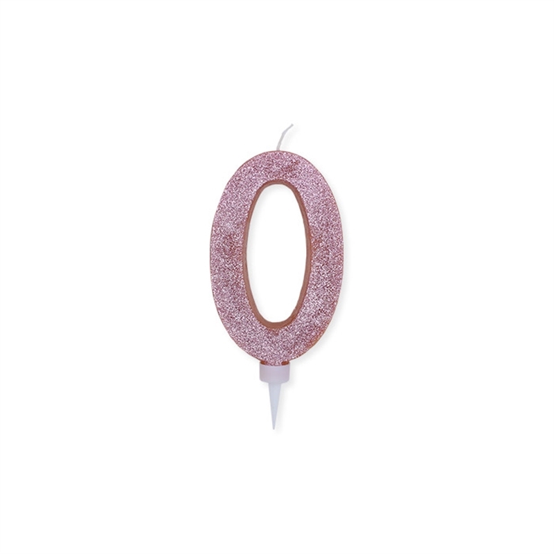 Candela  Rosa Gold Glitter 15 cm