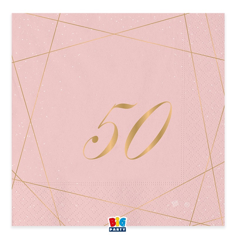 20 Tovaglioli cm. 33 x 33 30 Anni Rose