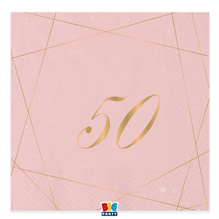20 Tovaglioli cm. 33 x 33 30 Anni Rose