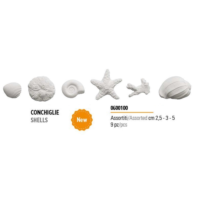 Decorazione in Zucchero Conchiglie 9 pezzi
