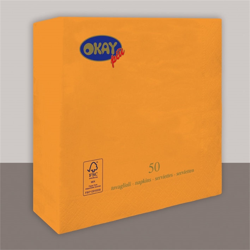 Tovaglioli 33x33 cm Arancione 50 pezzi