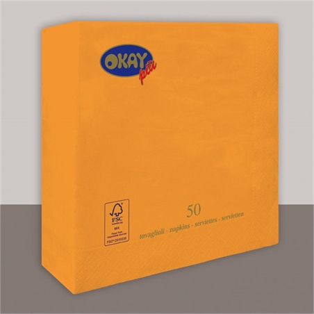 Tovaglioli 33x33 cm Arancione 50 pezzi
