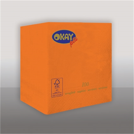 Tovaglioli 25X25 cm Arancione 100 pezzi
