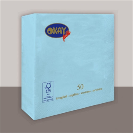 Tovaglioli 33x33 cm Azzurro 50 pezzi