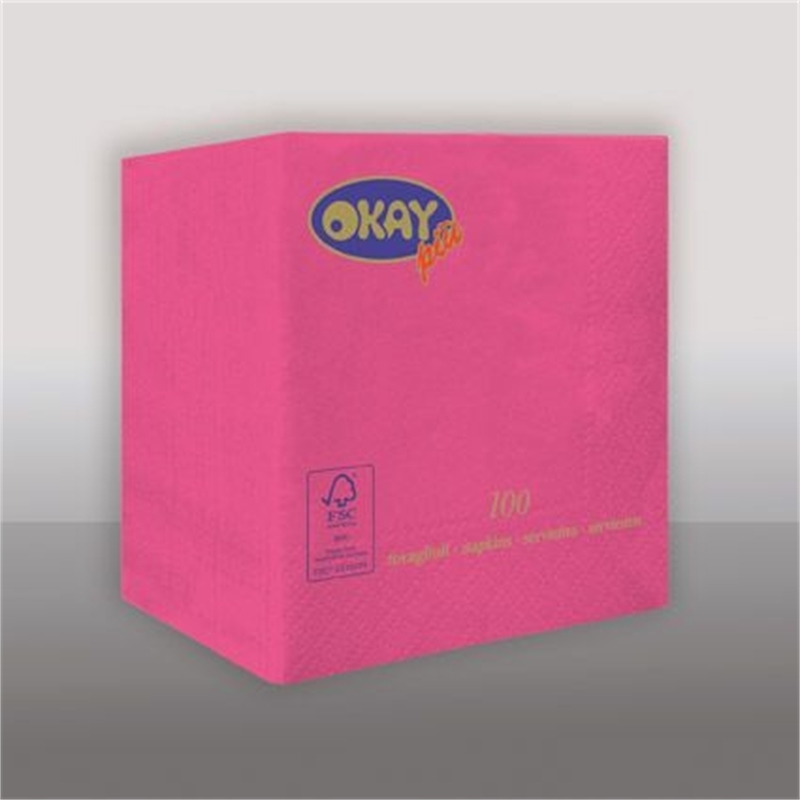 Tovaglioli OKAY fucsia 25x25 cm 100 pz