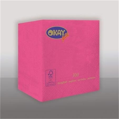 Tovaglioli OKAY fucsia 25x25 cm 100 pz