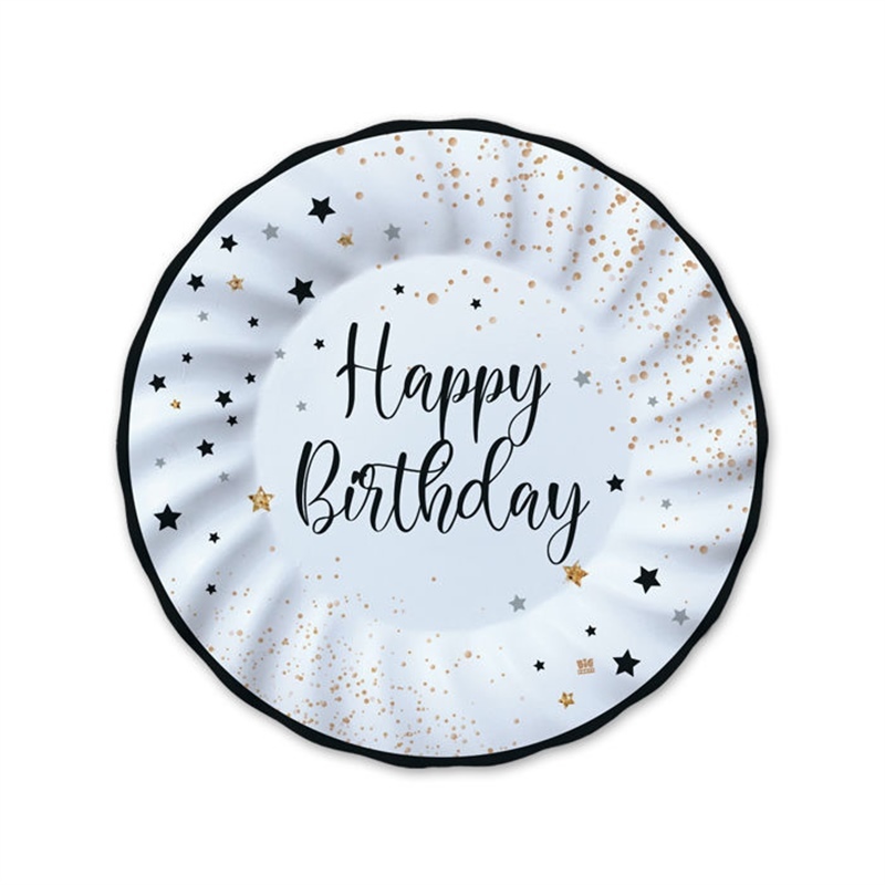 Piatti 20 cm Happy Birthday 8 pezzi