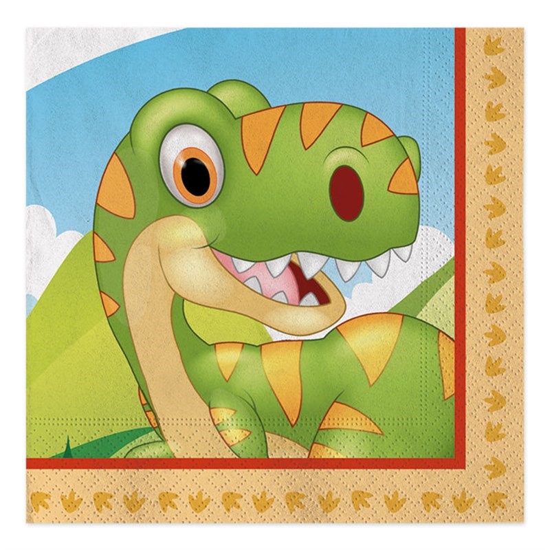 Tovaglioli 33x33 cm Jurassic 20 pezzi - Dinosauri