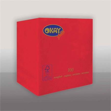 Tovaglioli OKAY Rossi 25x25 cm pz 100