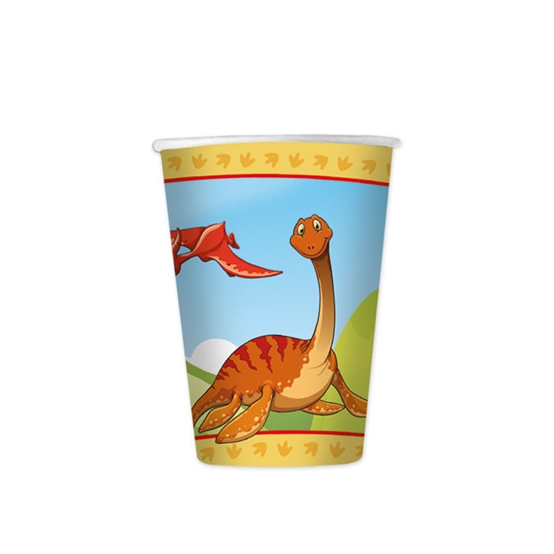 Bicchieri 200 cc Jurassic 8 pezzi - Dinosauri