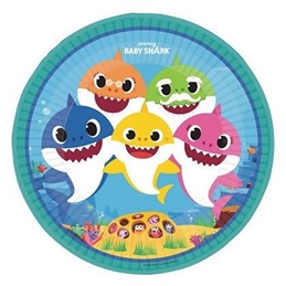 Piatti in carta 23 cm Baby Shark 8 pezzi
