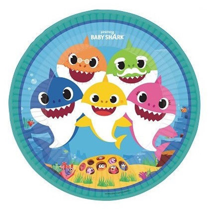Piatti in carta 23 cm Baby Shark 8 pezzi Piatti in carta 23 cm Baby Shark 8 pezzi
