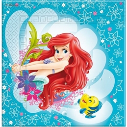 Tovaglioli 33x33 cm Sirenetta Ariel 20 pezzi