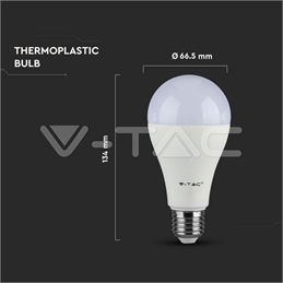 Lampadina LED 17W E27 A65 Termoplastico Bianco 