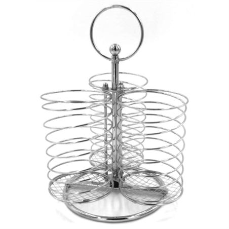 PORTA BICCHIERE TAVOLA PORTABICCHIERI INOX 3 POSTI CUCINA GIREVOLE
