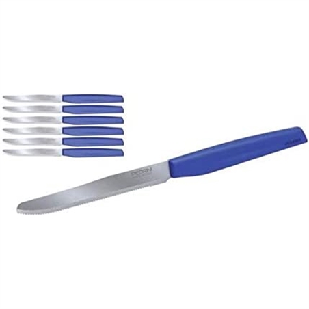 COLTELLI DA TAVOLA 6 PZ. PEDRINI 3 COLORI (BLU)