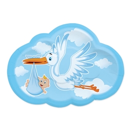 Piatti 26x18 cm Cicogna Nuvola Celeste 8 pezzi