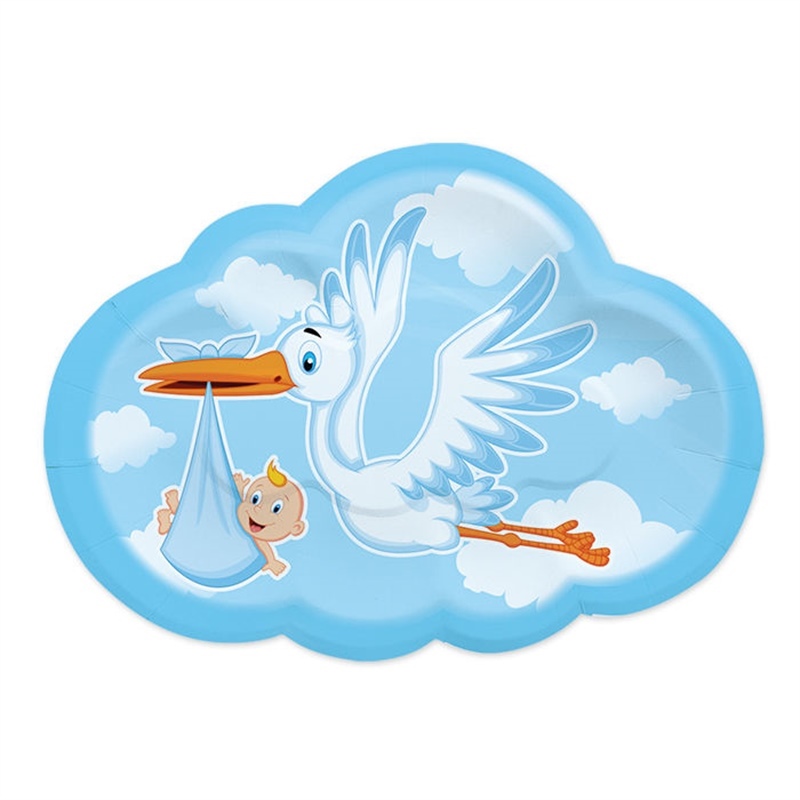 Piatti 26x18 cm Cicogna Nuvola Celeste 8 pezzi Piatti 26x18 cm Cicogna Nuvola Celeste 8 pezzi