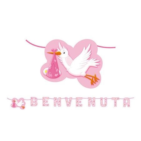 Festone Decorativo Kit Scritta Maxi Benvenuta 6 metri