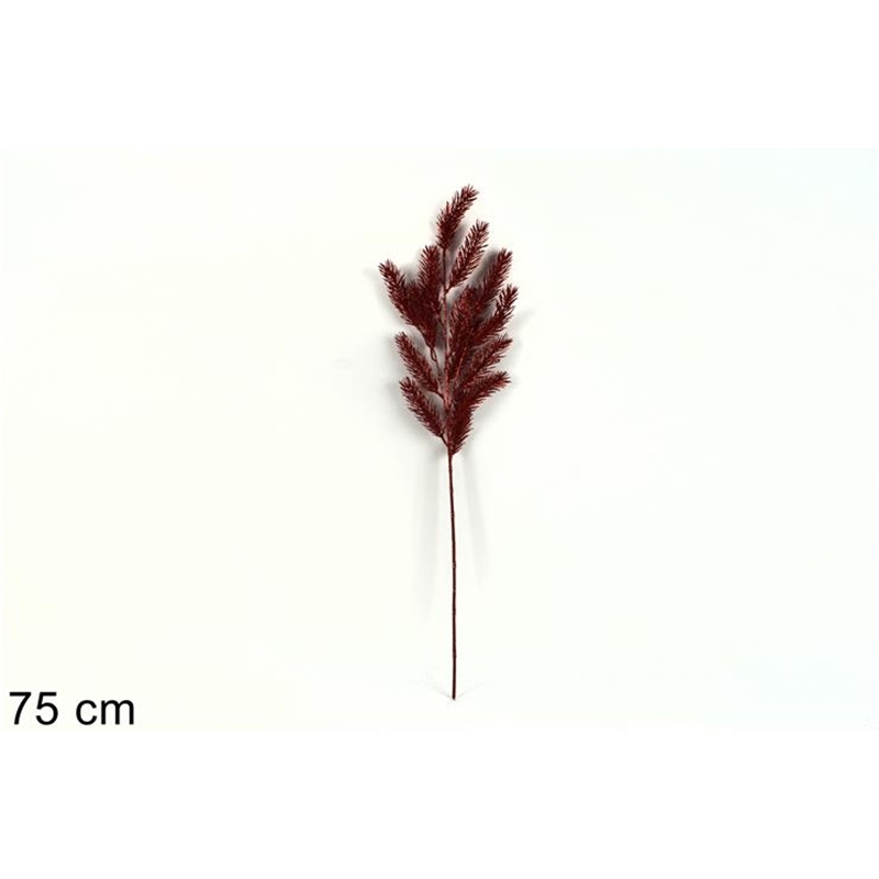 RAMO ABETE GLITTERATO 75 CM ROSSO