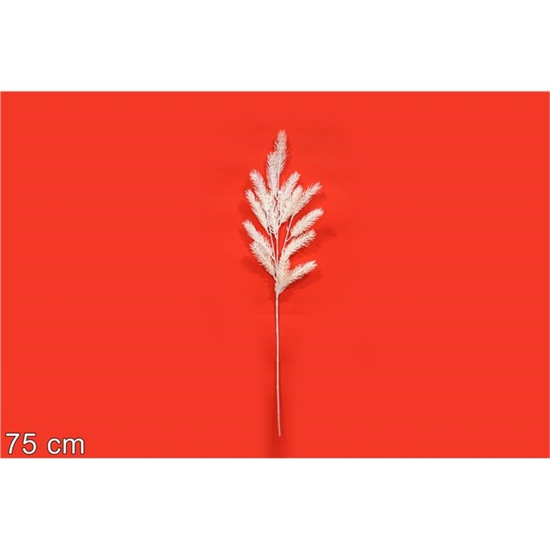 RAMO ABETE GLITTERATO 75 CM BIANCO 