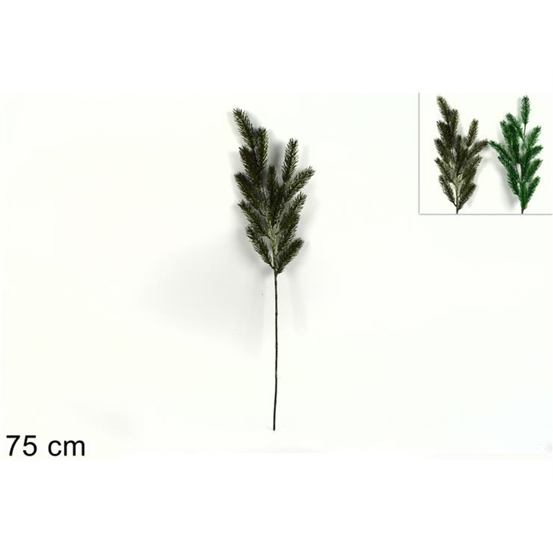 RAMO ABETE GLITTERATO 75 CM VERDE