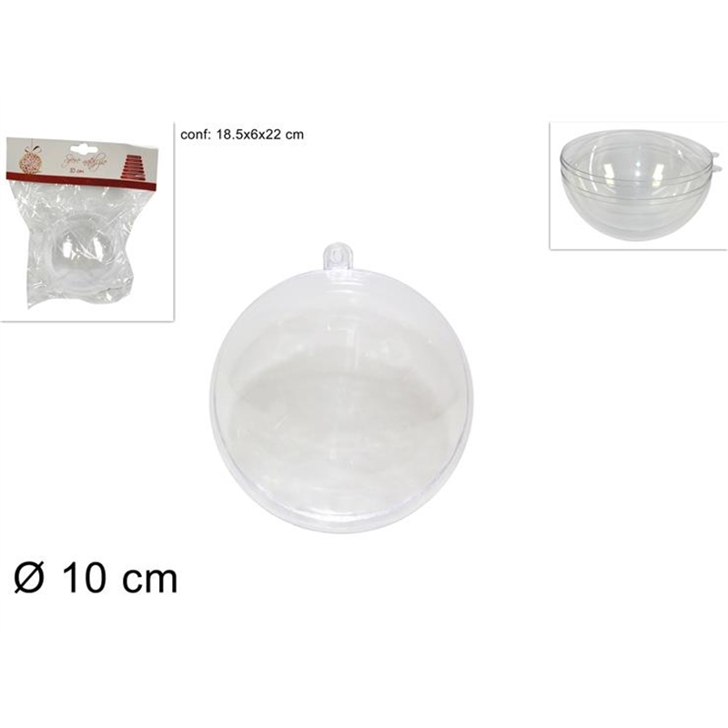 SFERA PLASTICA TRASPARENTE 10CM