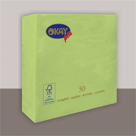 Tovaglioli 33x33 cm Verde Mela 50 pezzi