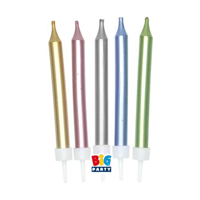 5 Candeline Matite Mini 9 cm Mix Metal