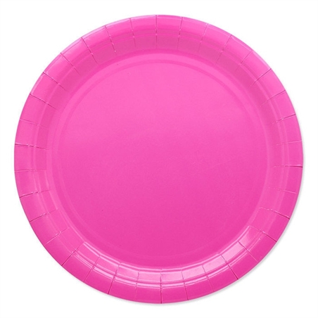 Piatti in Carta Ecolor 24 cm Fucsia 25 pezzi