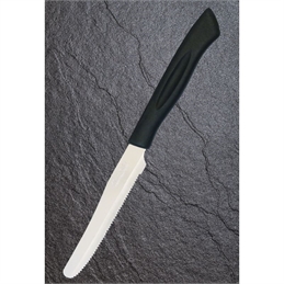 Set 6 Coltelli Tavola Top Con Seghetto 11 Cm Nylon Acciaio Inox Nero Marietti Marob