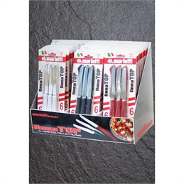 Set 6 Coltelli Tavola Top Con Seghetto 11 Cm Nylon Acciaio Inox Nero Marietti Marob