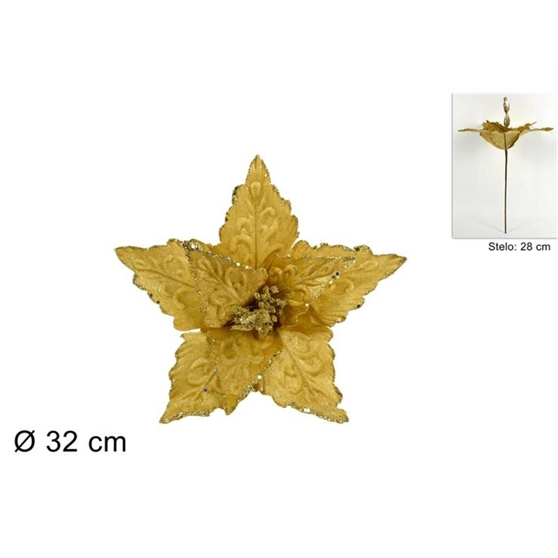 FIORE NATALIZIO 32CM ORO