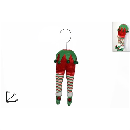 GAMBE ELFO 48CM DECORAZIONE NATALE 
