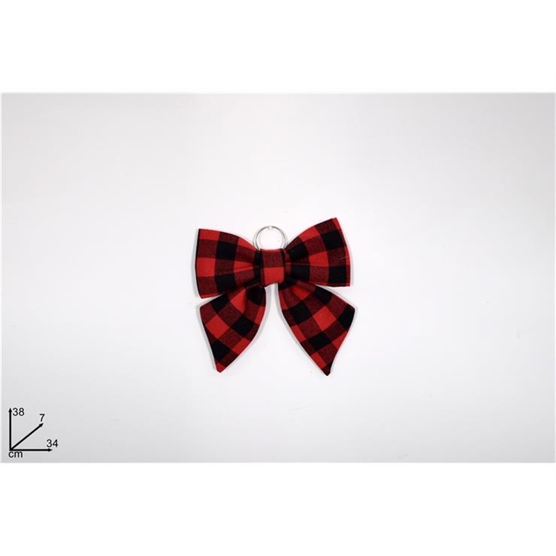 FIOCCO 34CM QUADRI NERO/ROSSO