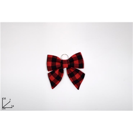 FIOCCO 34CM QUADRI NERO/ROSSO