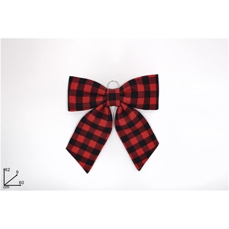 FIOCCO 60CM QUADRI NERO/ROSSO 