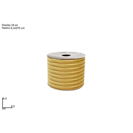 NASTRO ORO VELLUTO RIGATO 6.3 CM x 270 CM 