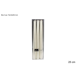 CANDELA LISCIA 25CM BOX 3PZ BIANCO 1