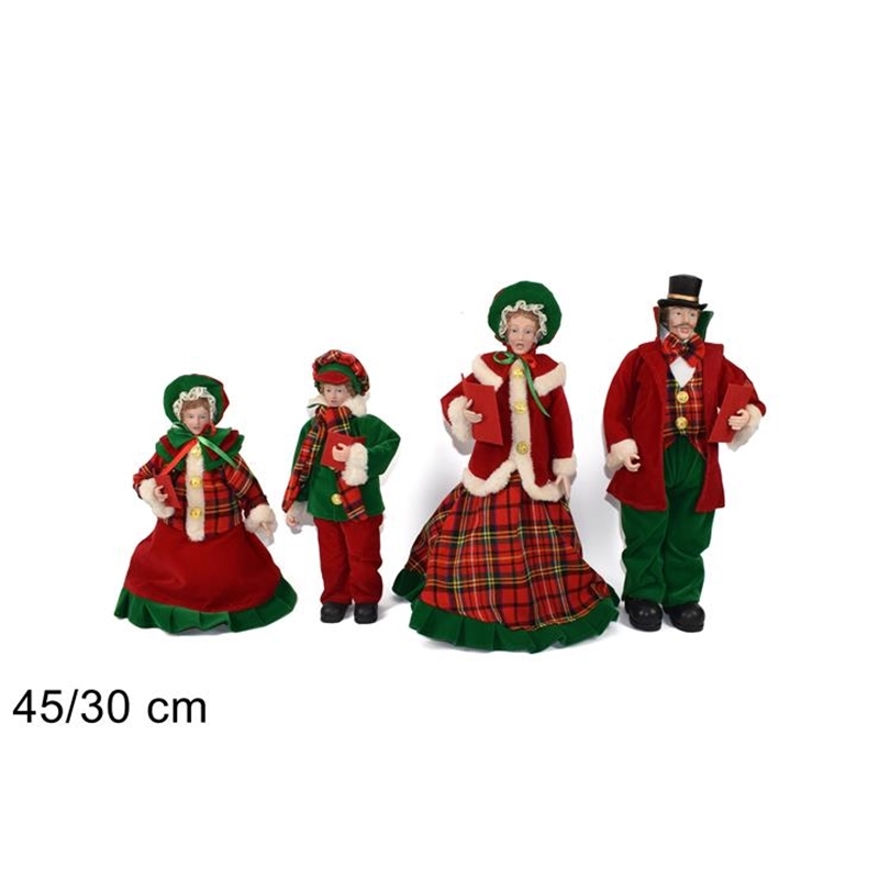FAMIGLIA NATALIZIA SET 4 PZ 30/45 CM