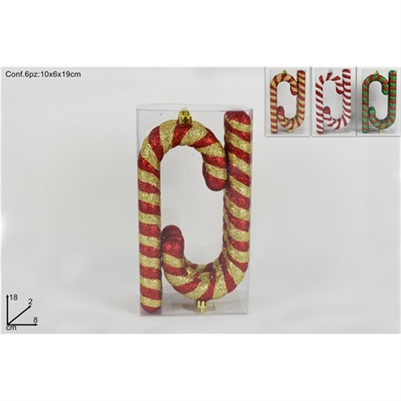 APPENDINI BASTONCINI GLITTERATI SET 6 PZ ROSSO