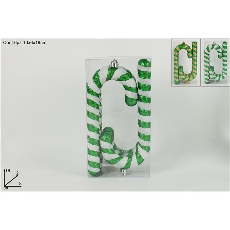 APPENDINI BASTONCINI GLITTERATI SET 6PZ VERDE 2 ASSORTITI