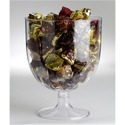 Portaconfetti in plastica Coppa Acqua trasparente gambo corto