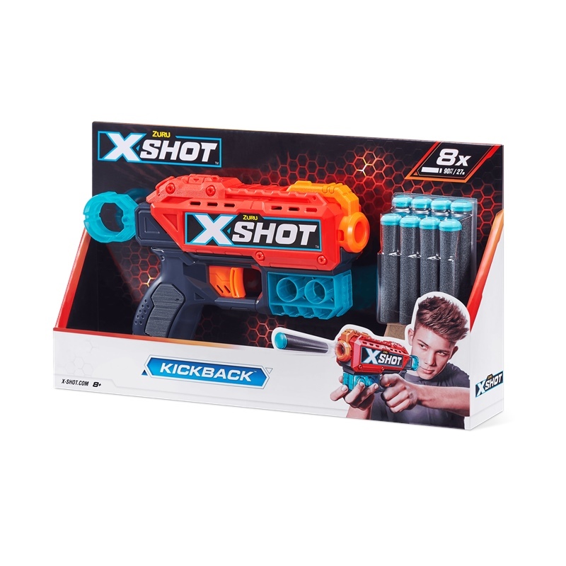 X SHOT - Pistola Kickback 8 Dardi