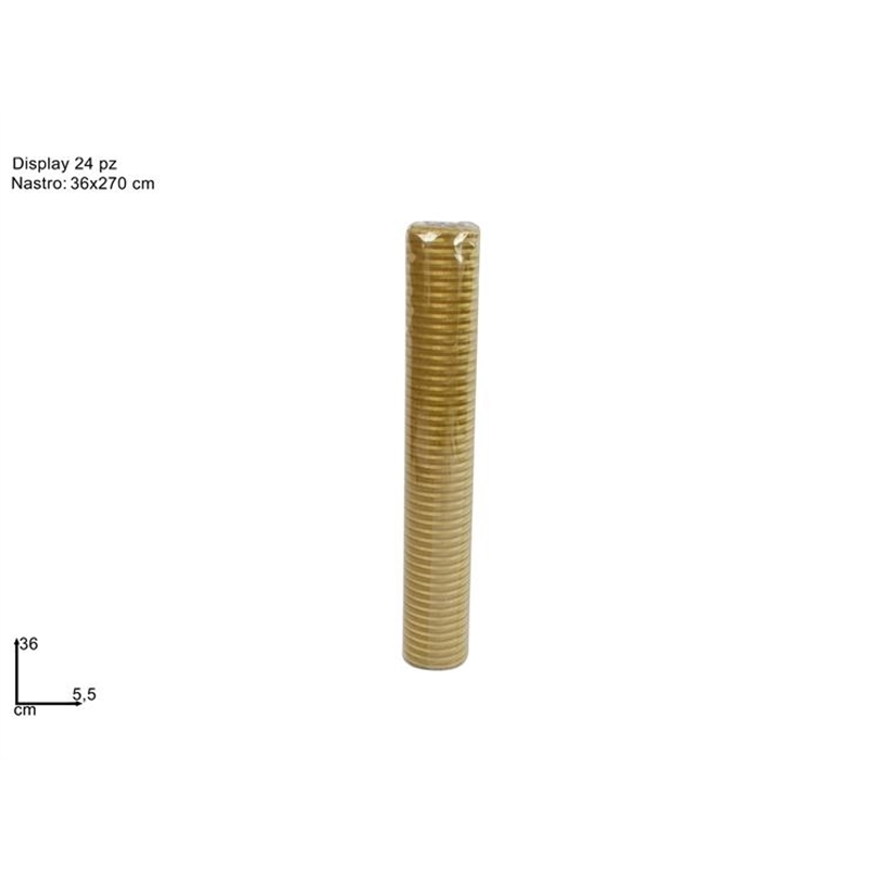 NASTRO ORO VELLUTO RIGATO 36 CM x 270 CM