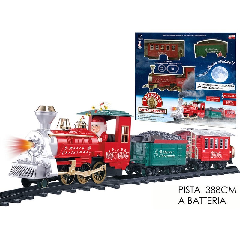Pista Treno di Natale con luci e suoni 17 pezzi