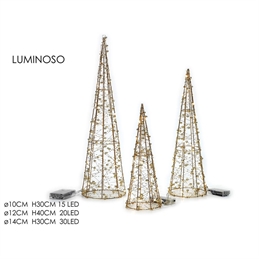 Set 3 Alberi Oro con Led