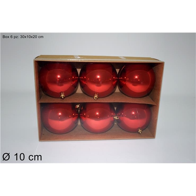 BOX 6 PALLE 10CM LUCIDE ROSSO 