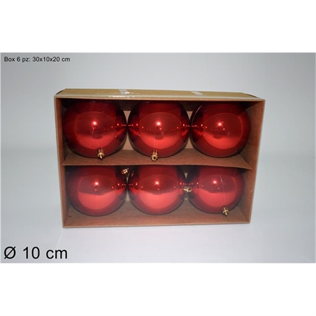 BOX 6 PALLE 10CM LUCIDE ROSSO 