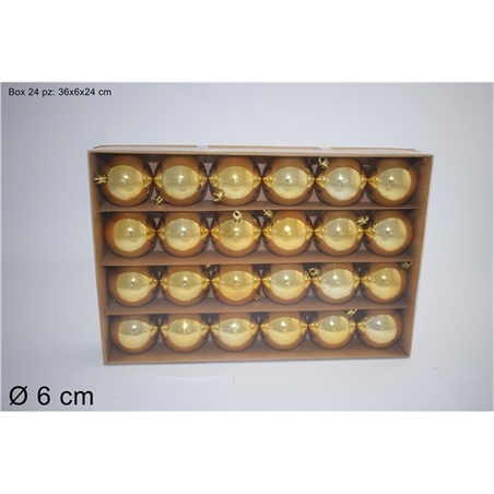 BOX 24 PALLE 6 CM LUCIDE ORO